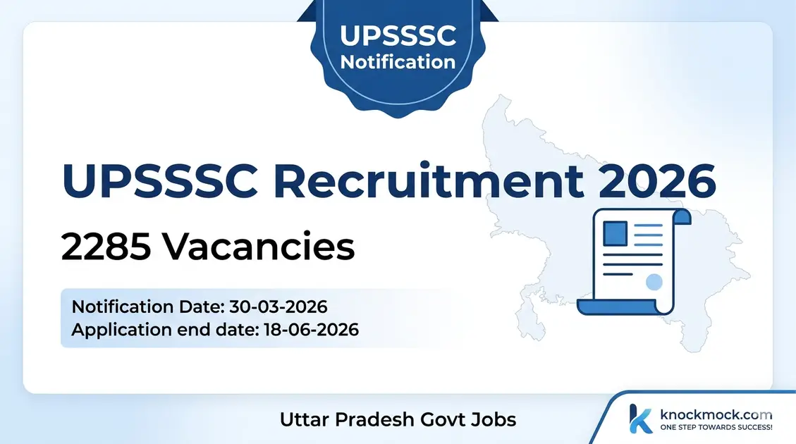 UPSSSC Lower Subordinate Services Recruitment 2026 – 2285 Vacancies